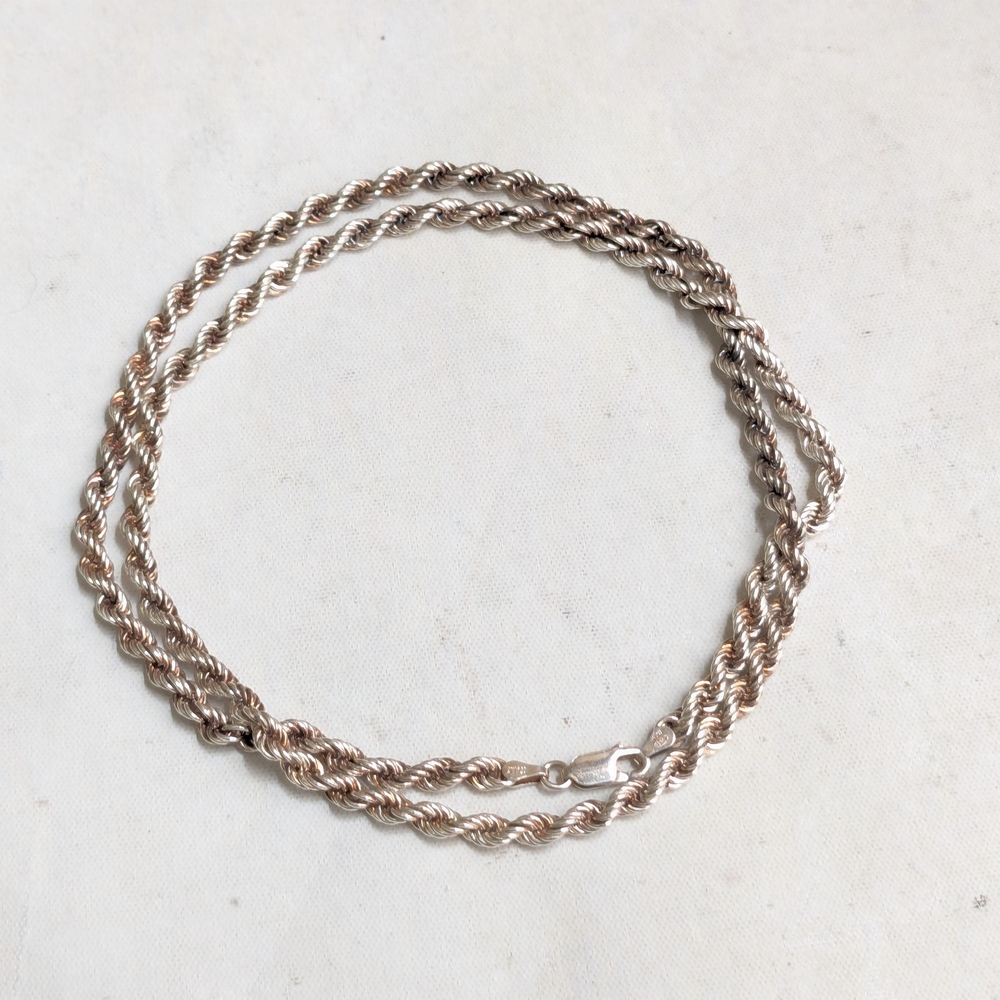 Milor Sterling Silver Rope Chain Necklace Twist 24" Italy